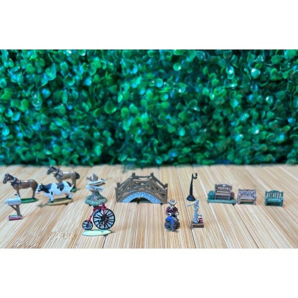 Liberty Falls Miniature Piece Accessory Set Horses, Cows, Foot Bridge, Mailboxes - Picture 1 of 15